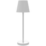 Candeeiro de Mesa com Luzes LED Candeeiro de Mesa Sem Fios Recarregável por USB - C 3 Cores Ø11,2x36,5 cm Branco