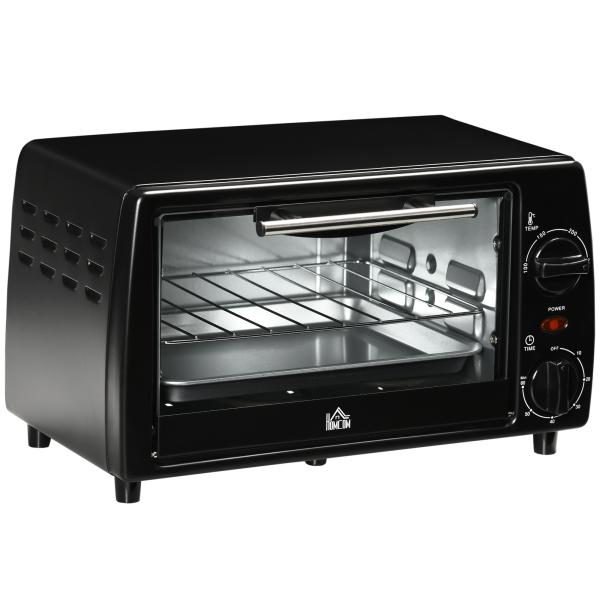 Mini Forno Elétrico 10 Litros 750W com Temperatura até 230°C Temporizador 60 Minutos Bandeja e Grade 36,5x26x22cm Preto