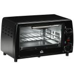 Mini Forno Elétrico 10 Litros 750W com Temperatura até 230°C Temporizador 60 Minutos Bandeja e Grade 36,5x26x22cm Preto