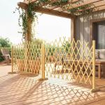 Conjunto de 2 Painéis de Vedações de Jardim Exterior Extensíveis de Madeira para Decoração de Terraço 180x30x103 cm Madeira