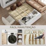 Tapete Sala de Estar 170x120 cm Tapete Lavável na Máquina de Lavar Pelo Curto Estilo Moderno Creme