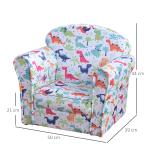 Poltrona para Crianças acima de 3 Anos com Desenhos de Foguete Estrutura de Madeira e Estofado em Flanela 50x39x44 cm Multicor