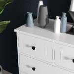 Cómoda de Dormitório com 5 Gavetas e Puxadores Cómoda Alta para Sala de Estar Estúdio Estilo Moderno 74x40x91 cm Branco