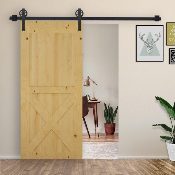 Kit de acessórios para porta de correr deslizante Conjunto de Trilhos de aço carbono 200x4x0.6cm