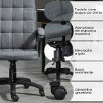 Cadeira de Escritório Giratória com Altura Ajustável e Apoio para os Braços Estilo Moderno 59x63x96 - 105,5 cm Cinza
