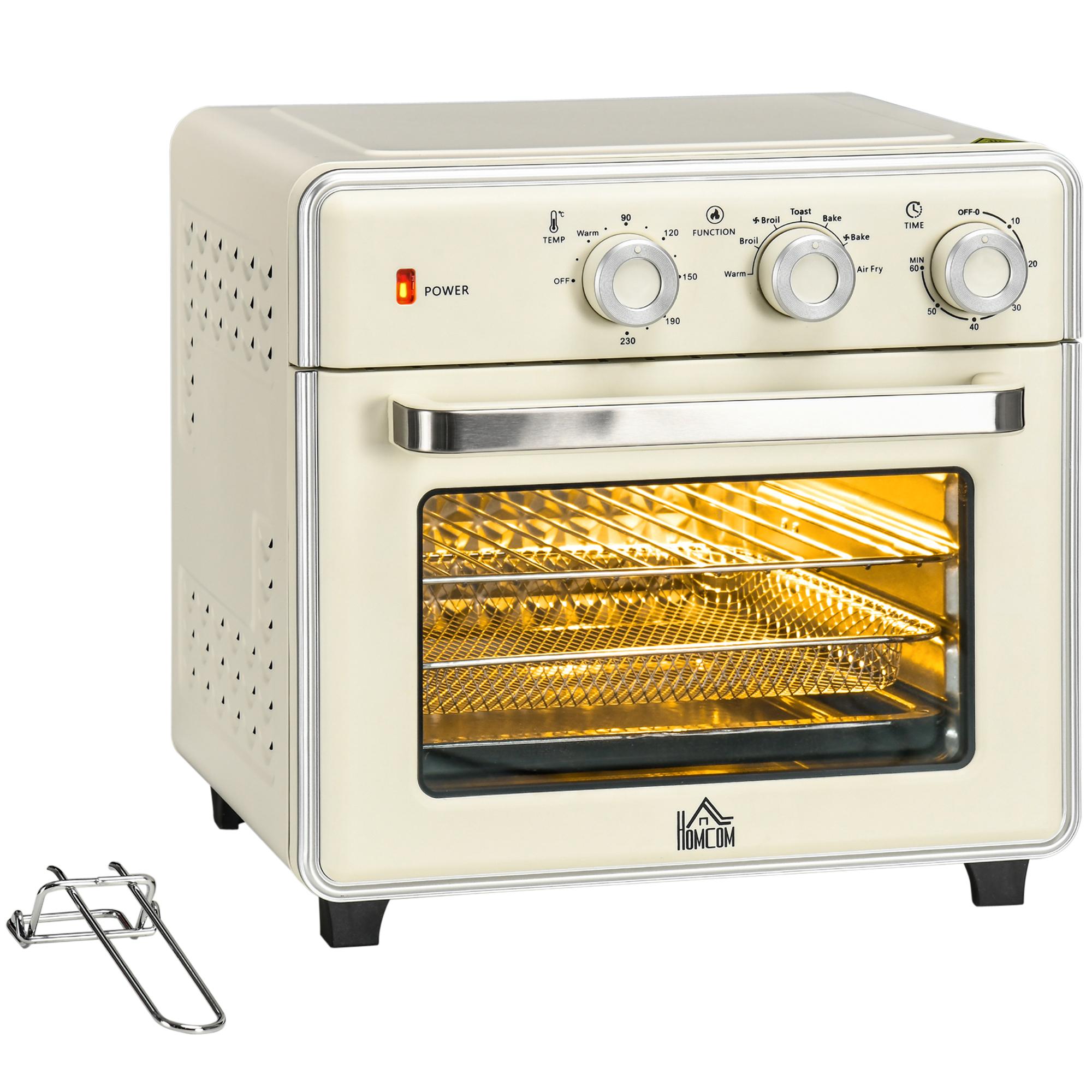 Mini Forno Elétrico de Bancada com Convecção 20 L 1400 W, 7 Funções, 90 - 230 °C, Temporizador 60 Min, Creme