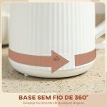 Jarro Elétrico 1,7 L 2200 W com Filtro Anticalcário Removível Desligamento Automático Base Giratória 360° Creme