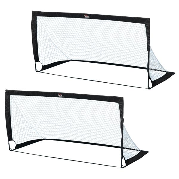 Balizas de Futebol Dobráveis para Crianças e Adultos com Saco de Transporte para Exterior Treino 183x90x90 cm Preto
