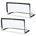 Balizas de Futebol Dobráveis para Crianças e Adultos com Saco de Transporte para Exterior Treino 183x90x90 cm Preto