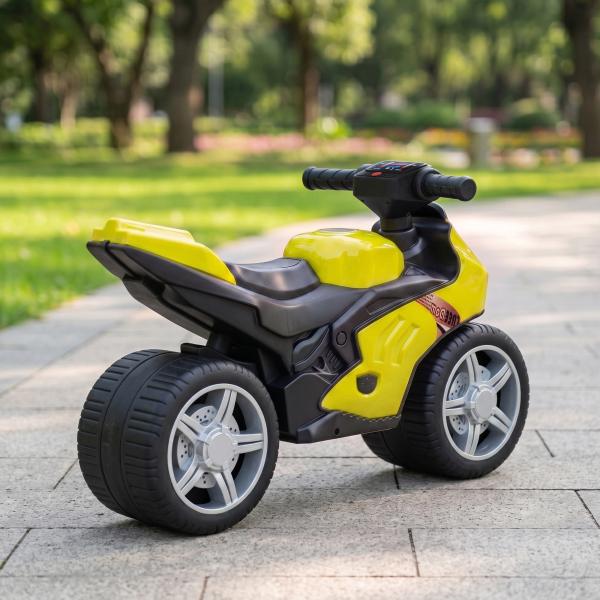 Bicicleta sem Pedais Tipo Mota com Música e Rodas Extra Largas para Crianças 18 - 36 Meses Verde
