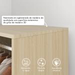 Roupeiro de Madeira Móvel Armário Roupeiro Aberto com Barra para Pendurar e Prateleiras Organizadoras 60x40x128 cm Madeira