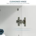 kleanklin Armário de Casa de Banho com 2 Portas e 2 Prateleiras Ajustáveis em 7 Níveis Móvel Auxiliar de Armazenamento para Sala de Estar Cozinha 60x30x80cm Branco