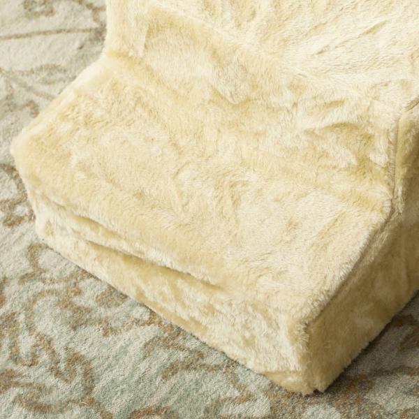 Escada para Cães de 3 Degraus com Capa Removível e Lavável Rampa para Cães para Cama Sofá 46x35x35 cm Bege
