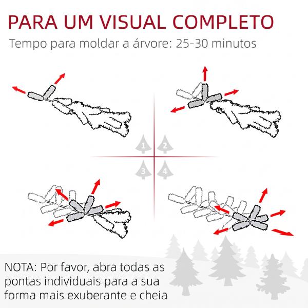 Árvore de Natal Estreita Nevada 240 cm com 603 Ramos e Suporte Metálico Dobrável para Sala de Estar, Interior, Verde