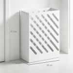 Suporte para Guarda - Chuvas de Aço Galvanizado Estreito com Bandeja de Gotejamento Removível 4 Ganchos 28x14x41 cm Branco