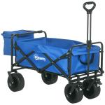 Carrinho de Transporte Dobrável com Bolsa Térmica Removível Capacidade 100 kg para Campismo Praia 113x57x77 - 100 cm Azul