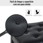 Banco de Piano Banco para Piano com Espaço de Armazenamento Assento de Couro Sintético Acolchoado76x36x50cm Preto