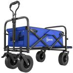 Carrinho de Transporte Dobrável para Jardim com Guiador Telescópico Capacidade 100 kg 99x57x77 - 100 cm Azul Escuro