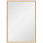 Espelho de Parede Decorativo 50x70 cm Espelho Retangular Espelho de Sala com 4 Ganchos Metálicos Estilo Moderno Madeira