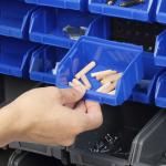 Organizador de Ferragens para Parede com 30 Caixas de 2 Tamanhos Diferentes 63x18x37,5 cm Azul e Cinza