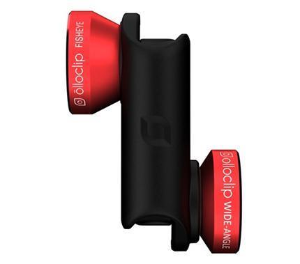 Objetiva Combo 4 em 1 p/ iPhone 6, 6S, 6Plus e 6SPlus (Preto/Vermelho) - OLLLOCLIP