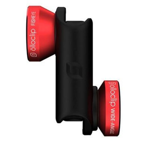 Objetiva Combo 4 em 1 p/ iPhone 6, 6S, 6Plus e 6SPlus (Preto/Vermelho) - OLLLOCLIP