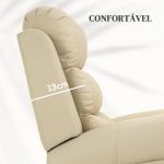 Poltrona Reclinável Elétrica Levanta Pessoas com Massagem Vibratória e Aquecimento 98x96x105 cm Creme