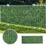 Vedação Artificial em Rolo 3m Vedação de Privacidade para Balcão Jardim Exterior Planta Decorativa de Parede PE Verde