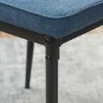 Conjunto de 2 Cadeiras de Jantar Modernas Cadeiras de Cozinha com Assento Acolchoado e Estofado Encosto Curvo 45x57x86 cm Azul Escuro