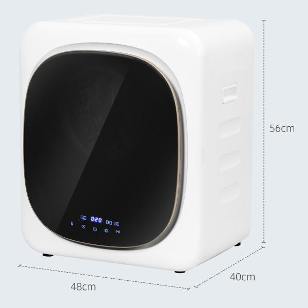 Máquina de Secar por Exaustão 4 kg 800W com Ecrã Tátil, Controlo de Tempo e Temperatura, Secagem Uniforme, Branco