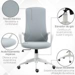 Cadeira de Escritório Ergonómica com Altura Ajustável Função de Inclinação e Encosto Alto 62x56x110 - 119,5 cm Cinza