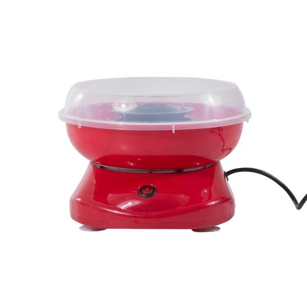 Máquina de Algodão Doce Potência 450W - 550W Doce com Colher Medidora e 10 Palitos de Bambu 27x26x18cm Vermelha