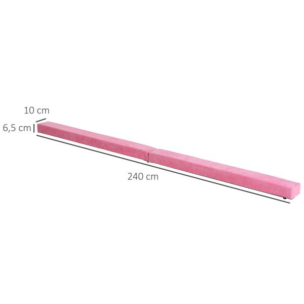 Barra de Equilíbrio Ginástica Dobrável 210 cm Barra de Ginástica Artística para Crianças Iniciantes e Ginastas 210x10x6,5 cm Rosa