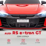 Carro Elétrico AUDI RS E - Tron GT 12V com 2 Motores Controlo Remoto Faróis LED Buzina Música USB 3 - 5km/h 103x58x41 cm Vermelho