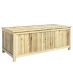 Baú de Armazenamento Exterior em Madeira 172 L com Tampa Articulada Resistente às Intempéries para Jardim Madeira