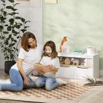 Organizador de Brinquedos Móvel de Arrumação Infantil com 2 Gavetas e Compartimento 80x30x45 cm Branco