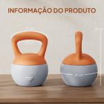 Kettlebell de kg Pesa Russa Preenchida de Areia Metálica e Alça Antiderrapante para Treino em Casa Ginásio Ø21x30 cm Laranja