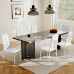 Conjunto de 6 Cadeiras de Sala de Jantar Estofadas em PU Cadeiras de Cozinha com Encosto Alto com Botões 41x50x97 cm Branco