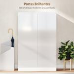 Sapateira para Entrada com Prateleiras Ajustáveis para 20 Pares de Sapatos 72x34,5x103 cm Branco Brilhante