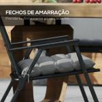 Conjunto de 6 Almofadas para Cadeiras de Jantar 40x40 cm 6 Unidades Almofadas para Cadeiras de Jardim Acolchoadas com Fitas Cinzento