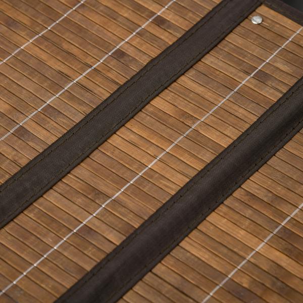 Cesto de Roupa de Bambu Capacidade de 100L Cesto para Roupa Suja com Bolsa de 2 Compartimentos 62,5x37x60,5cm Marrom