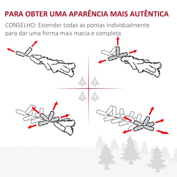 Árvore de Natal Artificial 210cm com 865 Ramos Ecológicos Decoração de Natal para Interiores Φ91x210cm Verde