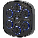 Máquina de Boxe Musical com 9 Modos de Velocidade Luvas e Conexão Bluetooth Luzes LED 41,8x44,6x7,5 cm Preto