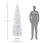 Árvore de Natal Artificial 210 cm Ignífugo com 199 Ramos de PVC Decoração de Natal para Interiores Branco