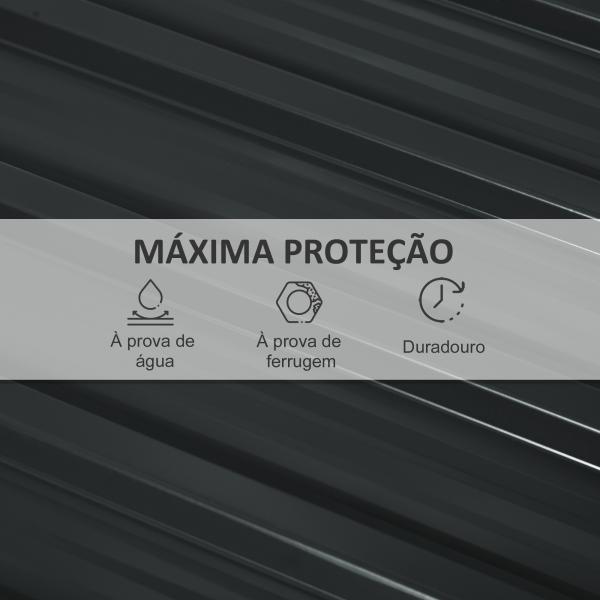 Conjunto de 12 Painéis para Teto de Aço Galvanizado Chapas Perfiladas de Teto 7m² para Abrigo de Ferramentas 129x45cm Cinzento Escuro
