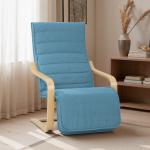 Poltrona Relax com Apoio para os Pés Ajustáveis Poltrona Estofada em Tecido com Estrutura de Madeira 66,5x94x100 cm Azul