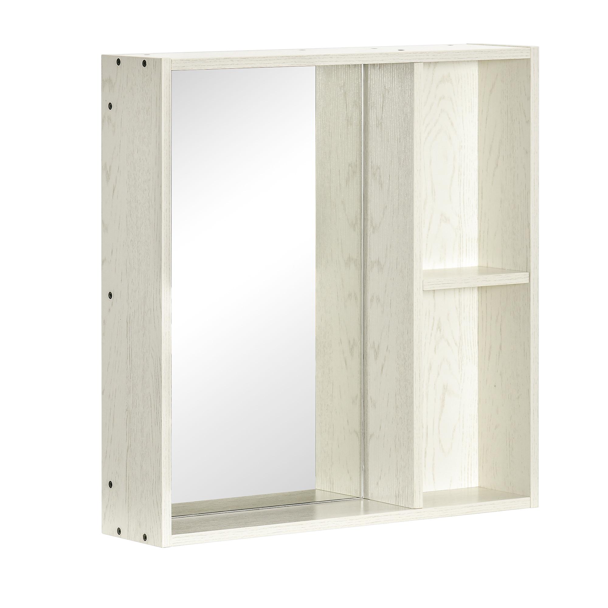 Armário de Casa de Banho com Espelho Móvel para Casa de Banho Estilo Moderno 63x15x65 cm Branco