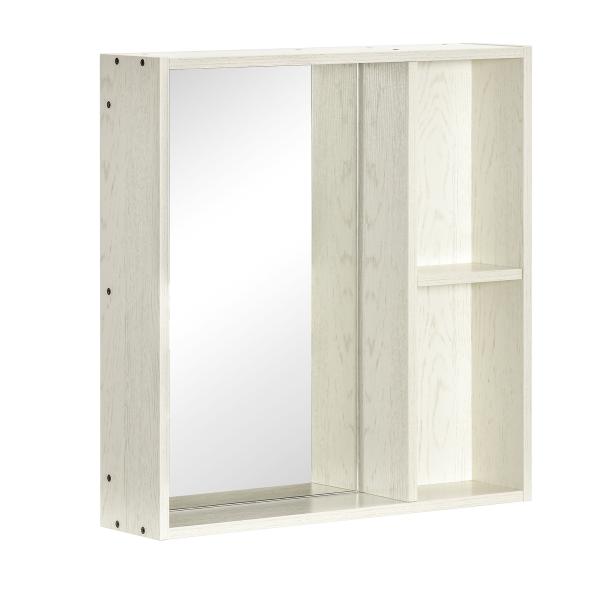 Armário de Casa de Banho com Espelho Móvel para Casa de Banho Estilo Moderno 63x15x65 cm Branco