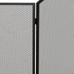 Frente para Lareira de 3 Painéis Protetor para Lareira Dobrável com Estrutura de Aço 96x62 cm Preto