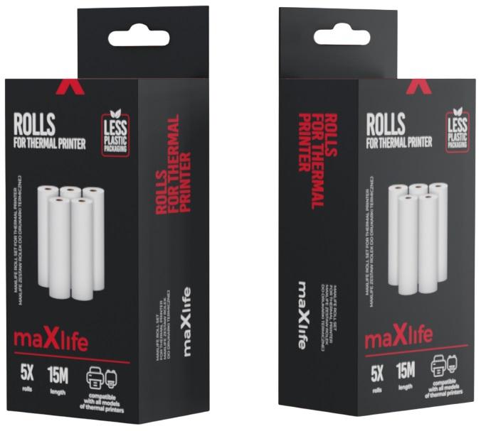 Pack 5x Rolos p/ Impressoras Térmicas KatPrint (3 mts) - MAXLIFE